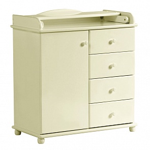 Комод с дверцей и откидным пеленальным столиком Кубаночка БИ 114, слоновая кость (Кубаночка, БИ 114_слоновая кость)